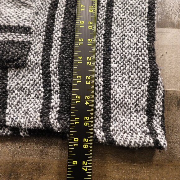 Artesanias Mickey Mexican Baja Hoodie drug rug men's large white black - Picture 3 of 7